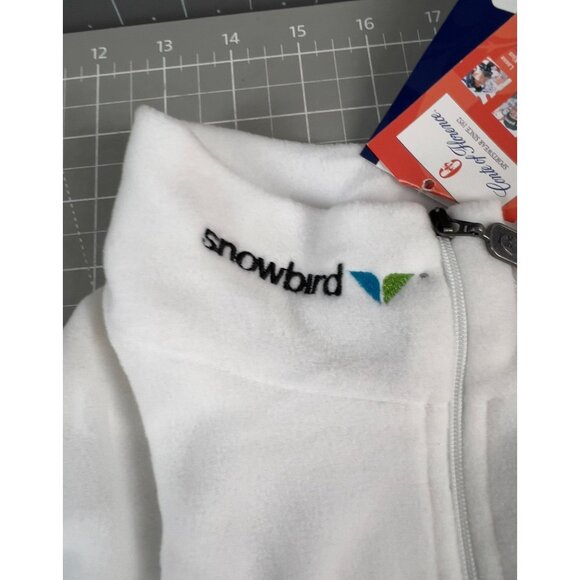 Conte Of Florence Men's Fleece Pullover Mock Neck Top Sz XL White "Snowbird" - Picture 4 of 10